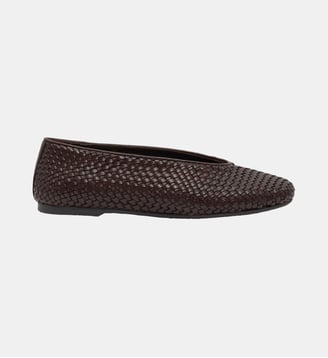Ballerines en cuir tressé - ANGELE - Pablo - Marron