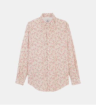 Chemise manches longues coton imprimé petites fleurs - Serge Blanco - Cerise