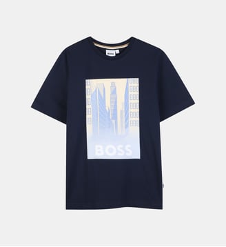 Tee-shirt manches courtes - BOSS Kidswear - Bleu cargo