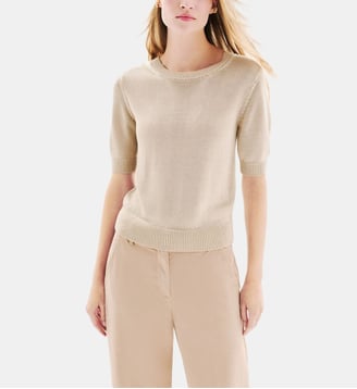Pull mwilton - Motif uni - Coupe droite - Caroll - Sable