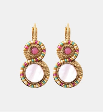 Boucles d'oreilles dormeuses   - Claudia - Satellite - Blanc