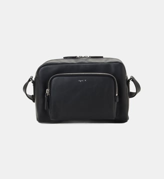grand sac épaule en cuir noir - Agnès b. - Noir