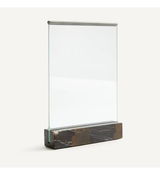 Cadre photo en verre et marbre, largeur 22 cm - AM.PM - Marbre ambré