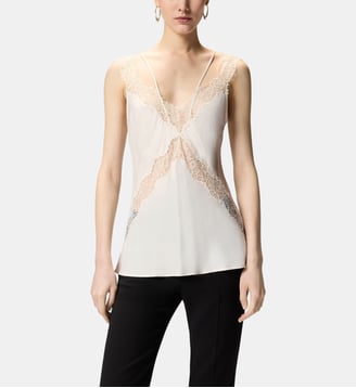 Top lingerie à dentelle - Pinko - Rose teinté
