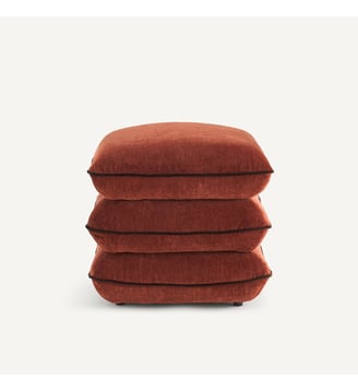 Pouf en velours - AM.PM - Rouge birman