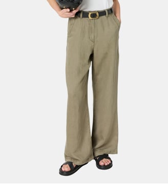 Pantalon droit en lyocell et lin - AZILIA - Gerard Darel - Vert kaki