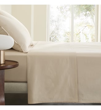 Drap plat en percale de coton lavé 120 fils AM.PM