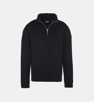 Pull camionneur droit maille côtelée fibres recyclées - Schott - Noir