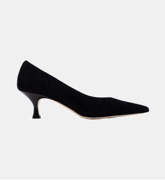 Roma - Escarpins En Cuir Chèvre Velours Noir - Parallèle - Noir
