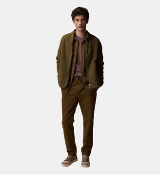 Veste polaire en sherpa - Faguo - Vert olive foncé