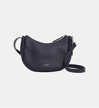 Petit sac bandoulière Madeleine en cuir de taurillon grainé - Le Tanneur - Bleu nuit