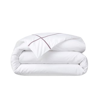 Housse de couette en percale de coton bleu, Athéna Yves Delorme