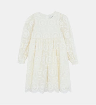 Robe -  col rond broderies - Tartine Et Chocolat - Écru
