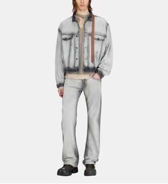 Veste trucker en denim soft skeleton - Diesel - Gris clair