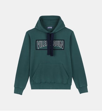 Sweat à capuche logo surpiqué en coton uni - Vilebrequin - Beige