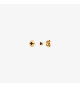 Boucles d'oreilles dorées opale blanche - paris Caroline Najman