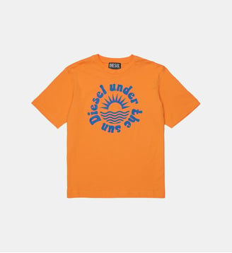 T-shirt avec logo sur la poitrine - Diesel Kids - Orange