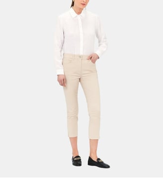 Pantacourt mason - Motif uni - Coupe slim - Caroll - Beige