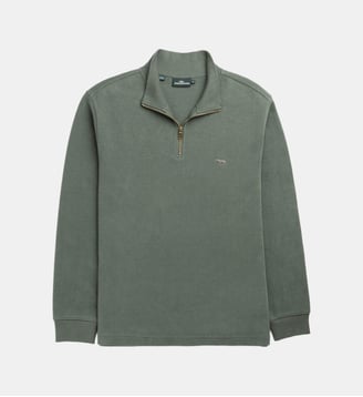 Sweatshirt droit en coton à col zip Alton Ave - Rodd & Gunn - Jaune