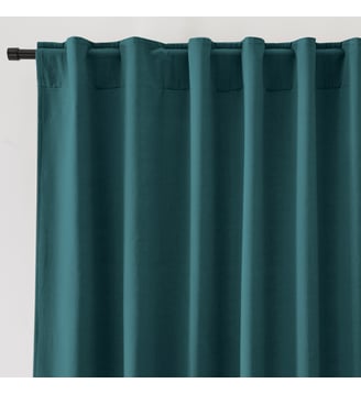 Rideau velours finition pattes cachées - La Redoute Interieurs - Vert canard