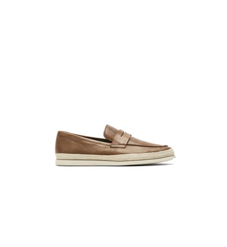 Mocassins en cuir et jute Huaraki - Rodd & Gunn - Cognac