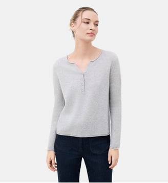 Pull msandy 100% cachemire - Motif uni - Caroll - Gris
