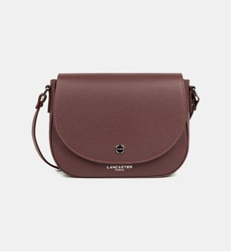Sac besace Bao en cuir grainé - Lancaster - Bordeaux foncé