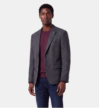 Blazer laine mélangée - Serge Blanco - Bleu