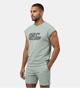 Sweat-shirt sans manches en coton bio « DISCIPLINE » Ron Dorff