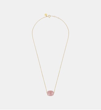 Collier, quartz guava, or jaune - Morganne Bello - Or jaune