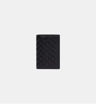 Porte-cartes en cuir tressé - Sandro - Noir