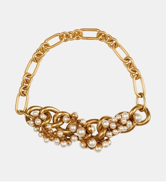 Collier Sync en laiton et perles - Balmain - Doré