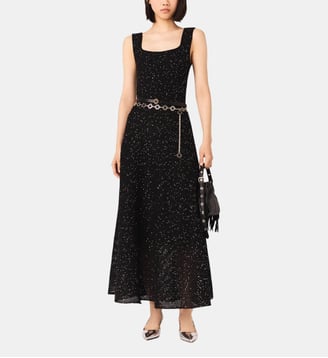 Robe longue en maille strassée - Maje - Noir