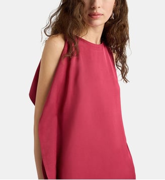Top lobo en viscose cady couleur uni Momonì
