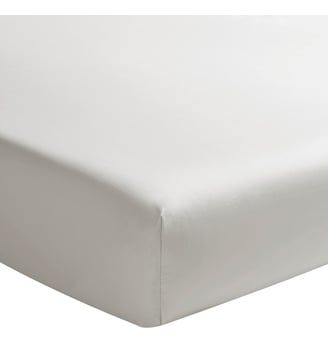 Drap housse uni en percale de coton, bonnet de 40cm, PREMIÈRE - Essix - Gris perle