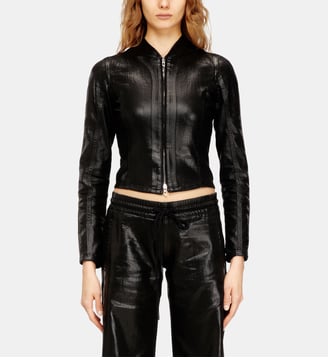 Veste courte en JoggJeans enduit brillant - Diesel - Noir