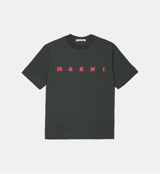 T-shirt en jersey avec logo - Marni - Gris foncé