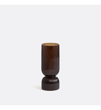 Vase en verre strié H26 cm, Valira - La Redoute Interieurs - Ambre
