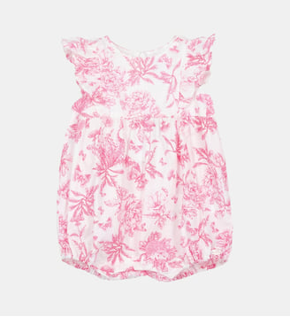 Combinaison courte -  coton imprimé inspiration toile de jouy - Tartine Et Chocolat - Rose