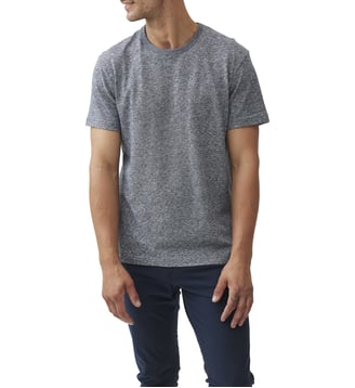 T-Shirt slim en coton et lin manches courtes Fairfield - Rodd & Gunn - Denim