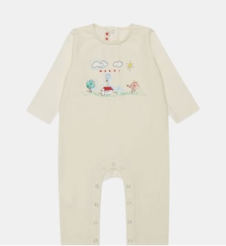 Combinaison bébé avec imprimé devant - Marni - Blanc