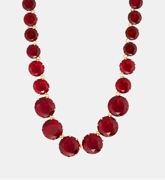Collier sautoir pierres rondes La Diamantine rouge grenat - Les Néréides - Rouge