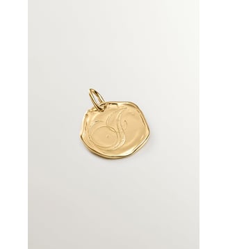 Charm artisanal en argent 925 doré 18K avec initiale J Aristocrazy