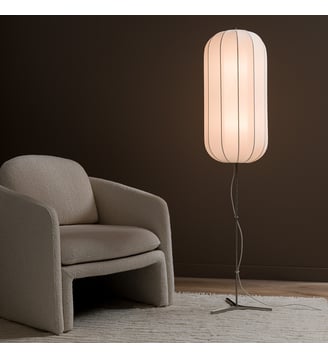 Lampadaire, lampion en maille - AM.PM - Nickel satiné