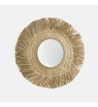 Miroir rond forme soleil en herbier Ø102cm - La Redoute Interieurs - Naturel