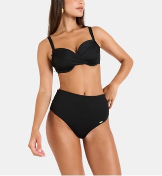 Bas de maillot taille haute Adeles - Livia - Noir
