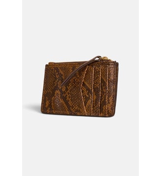 Porte-Cartes En Cuir Effet Python Valentin - Maison 123 - Camel