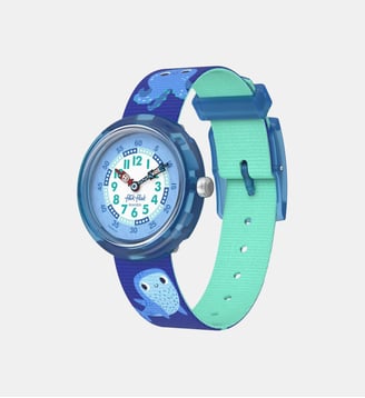 Montre Island greetings Bleu, Blanc FBNP257 - Flik Flak - Bleu