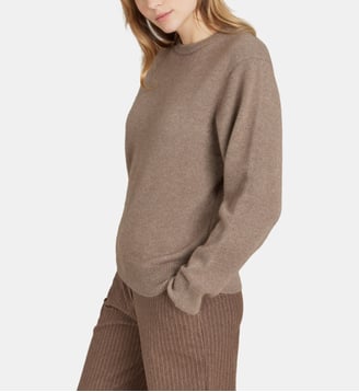 pull Ab en jersey de cachemire marron chiné - Agnès b. - Beige chine roche
