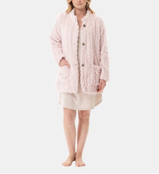 Veste boutonnée effet tressé ESSENTIEL 174 - Lingerie Le Chat - Rose